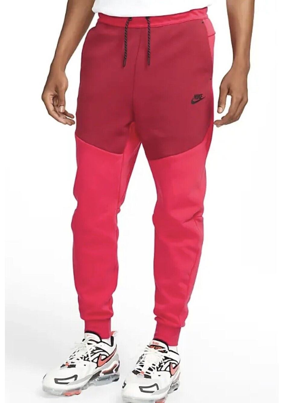 Nike Sportswear Red Tech Fleece Joggers Mens Sz XL Berry Pomegranate CU4495-643